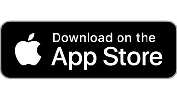 Black download icon with white apple and text "Download on the App Store"