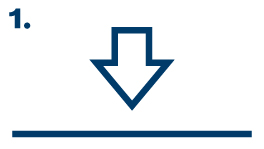 A blue arrow symbol points down over a line.