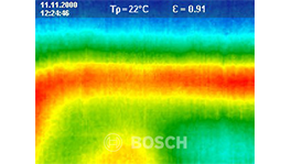 Thermogram from Bosch shows temperature distribution in different colors.