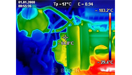 Thermal image of Bosch tools with temperature gradient in colors.