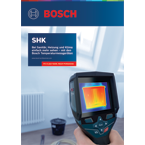 A Bosch Professional thermal camera is held on a table.