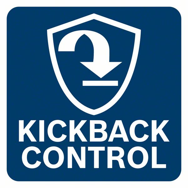 A blue sign with the text "KICKBACK CONTROL" in white.