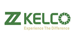 Kelco logo with green lettering and graphic element.
